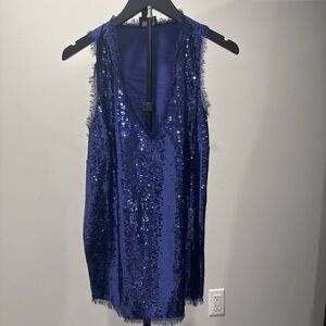 Central Park West Sparkling Blue Sequin Top